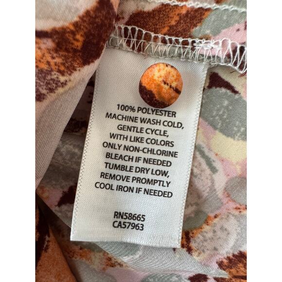 NEW OPEN EDIT NORDSTROM Women's Pink Painted Floral Print Cropped Blouse Size 2X - Picture 6 of 7